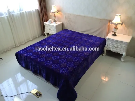 Hot selling 100% Polyester royal soft 1ply embossed golden Blanket