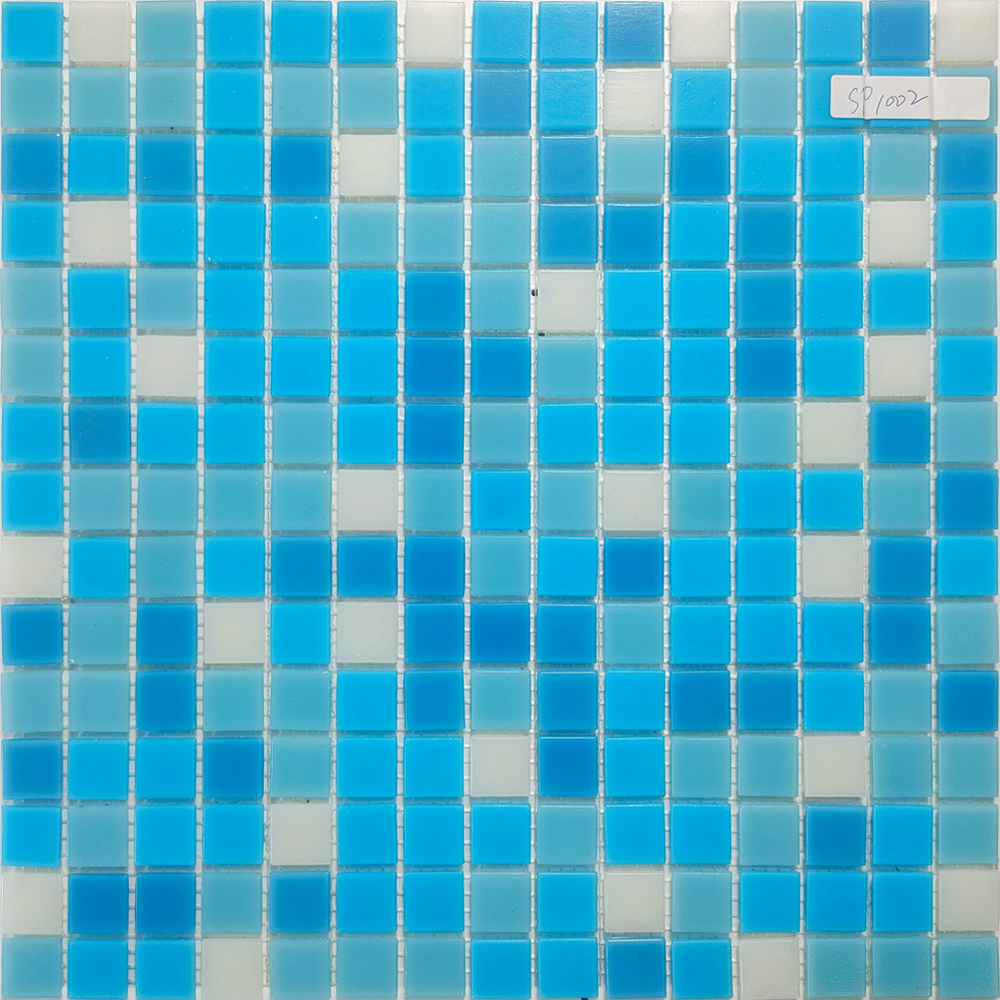 Piastrelle piscine a mosaico blues mista