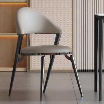 Modern Simple Metal Leather Chair for Dining Rooms and Restaurants