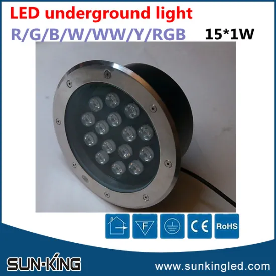 Modern ip67 outdoor 15x1W led inground light stair/parking lot, 15w round underground light led