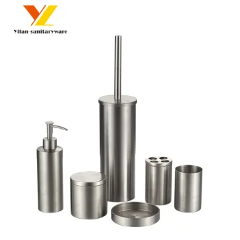Stainless Steel Metal Bath Accessory Set with Table Stand for Bathroom