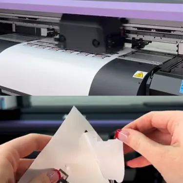 Custom Printed Vinyl Decals with Unique Materials Using Mimaki SPB0083 Oscillating Knife
