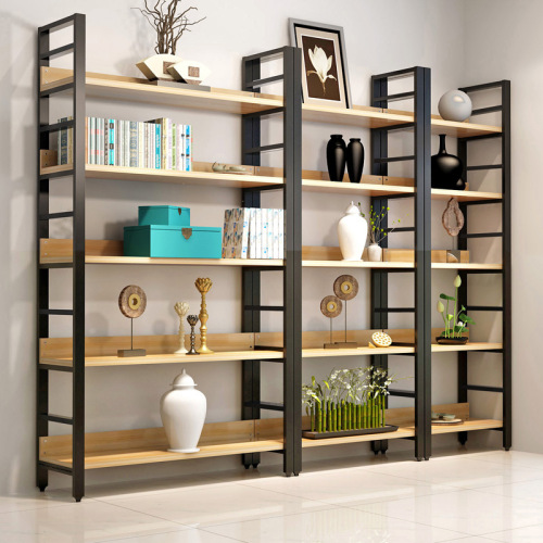 モダンなデザインの木製棚の本棚の壁