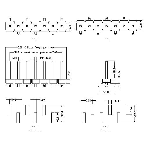 5.08 mm Pin Header Single Row SMT Type PHGM01-XXS