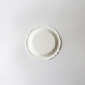 Biodegradable 7 inch white bagasse round plate