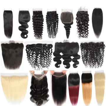 Brazilian virgin Human Hair 4x4 5x5 HD Lace Closure Frontal Cheap Transparent 13x4 13x6 360 Lace Frontal Closure Pre Plucked