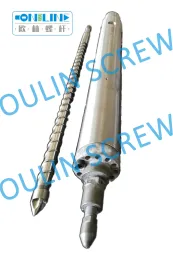 Huarong 150t 48mm Bimetallic Injection Screw and Barrel for Nylon with 40% Glassfiber