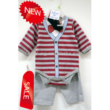 100% Cotton Newborn Elegant Baby Clothing Gift Set Red Pinstripe Suit Infant Boys Clothing "11"