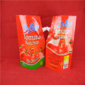 Envase de plástico personalizado con caño-bolsa para salsa de tomate