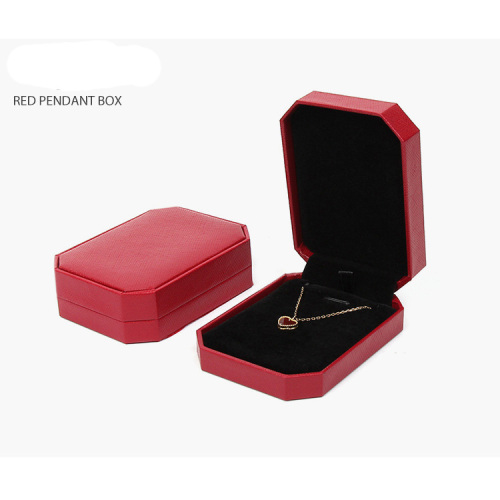 Halskette Geschenkboxen Custom Leder Schmuckschachtel Scharnier