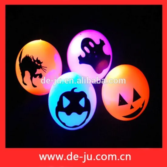 Light Up Hollow Balls Emojis Printing Halloween Toy