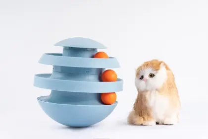 Turnable Cat Toy with Moving Balls