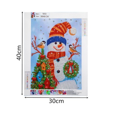 Christmas Snowman with Christmas Tree Diamond Painting