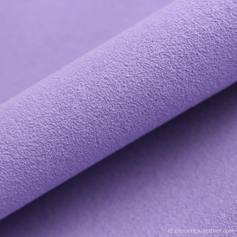 0.6mm Nonwoven microfiber sintetis kulit PU suede