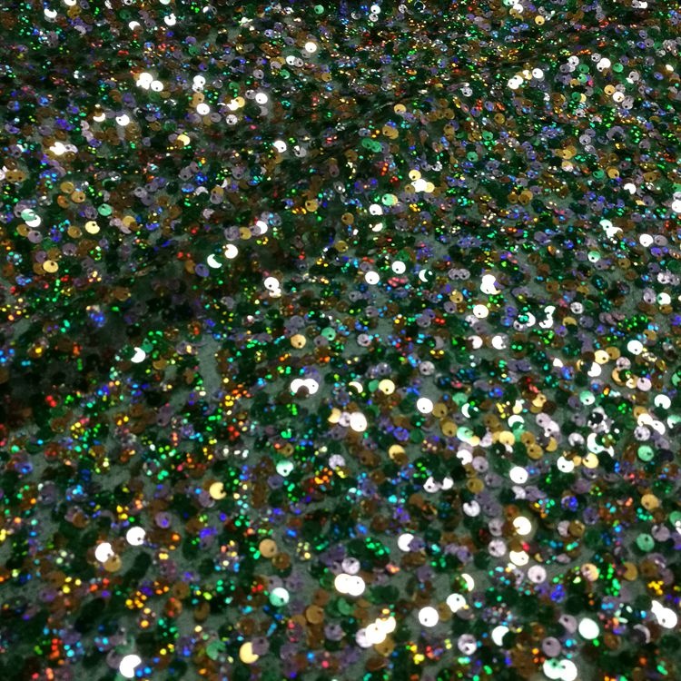 Tela de fondo de tul de malla de lentejuelas de holograma de 5 mm