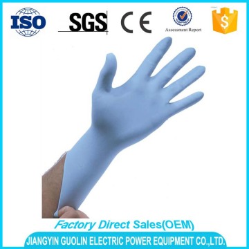 9.5" length medical blue/purple nitrile gloves with EN388