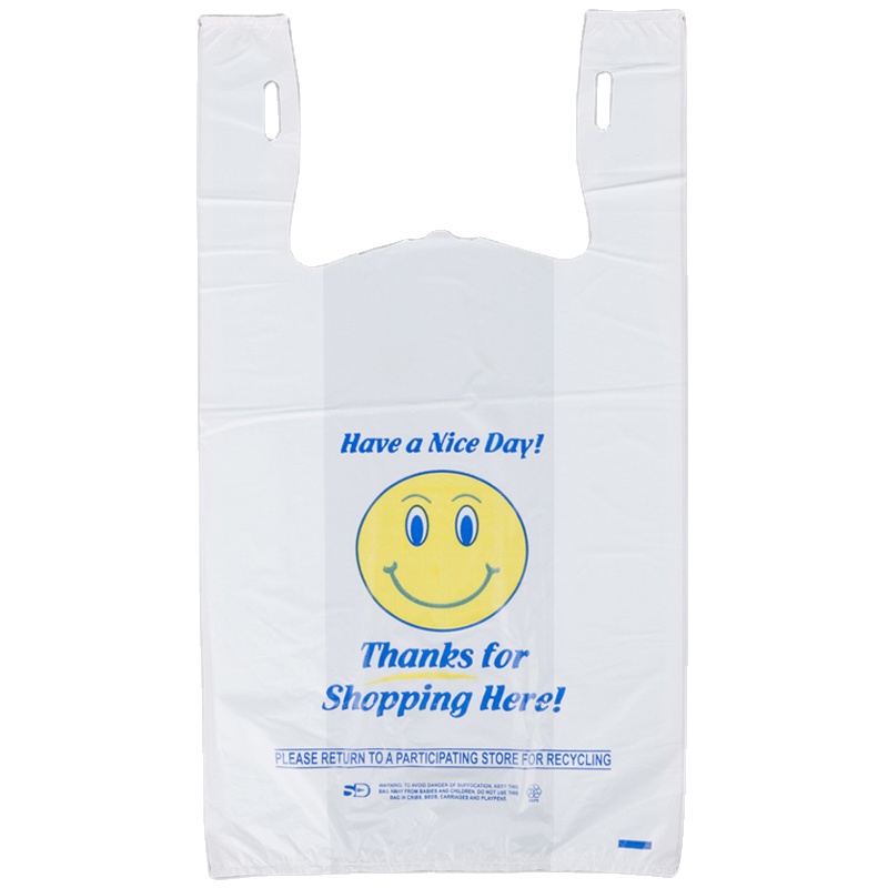 Own Logo Custom Printed Plastic Shopping T-Shirt Bag