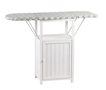 Folding Wooden Ironing Board Storage Cabinet Rack