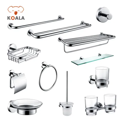 OEM ODM Fashionable Chrome Bathroom Hardware Set - Stainless Steel & Brass