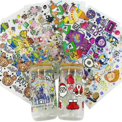 High Quality UV DTF Libbey Wrap Transfers for Glass Can Printing - 5000+ Designs Available