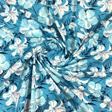 Cotton Polyester CVC Floral Printed Jersey Cloth Fabric