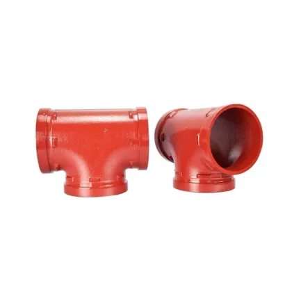 Red Color Coated Galvanized Pipe Fittings: High-Quality Trench Tees with Clamp Connections