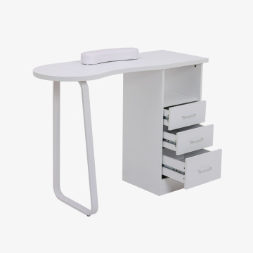 Light Luxury White Wood Modern Nail Desk with Drawers