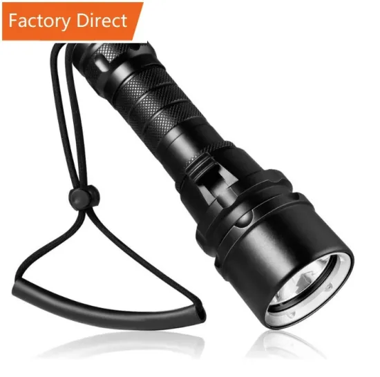 High-Quality IP68 Waterproof Wide Angle LED Flashlight for Scuba Diving