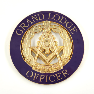Customizable 3" Round Metal Freemasonry Grand Lodge Officer Auto Car Emblems and Badges