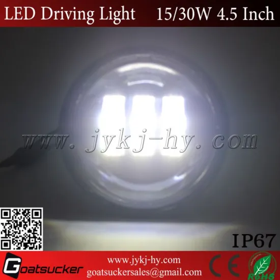 4.5 inch round black car led fog light for harley motorcycle led driving light 30w fog lamp for motorcycle