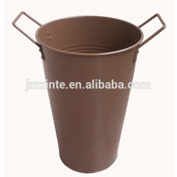 round metal home and garden flower pot galvanized floral bucket