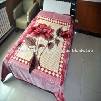 100% Polyester Mink Raschel Blanket, Made in China