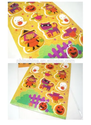 2015 halloween translucent foam puffy bubble sticker , high quality decorative 3d PVC foam sticker