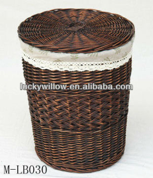 willow laundry basket with lid and cotton linning