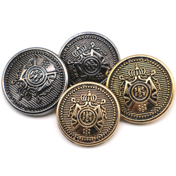 Customizable Zinc Alloy Embossed Suit Jacket with Gold Plated Metal Logo Shank Buttons