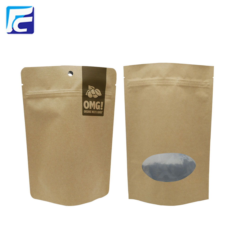 Bolsa de papel preto Kraft laminado mate