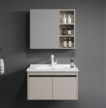 Direct Sell Commercial Wall Hanging Cabinet with Ceramic Sink and Mirrored Top