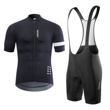 WOSAWE Men's Cycling Suit Bicycle Racing Sportswear Bike Jersey with Bib Shorts and 5D Gel Pads