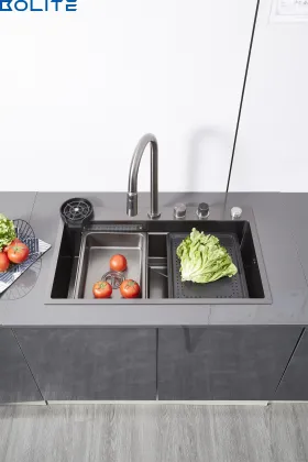 Feiyu Stainless Steel Kitchen Sink - Large Integrated Waterfall Style 304 Stainless Steel Kitchen Sink