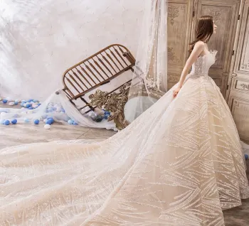 Strapless main wedding dress tail
