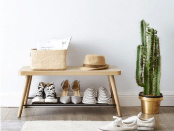 Hallway wood Seat Storage Bench stool shoe racks