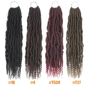 Spring Twist Hair kinky curly pre tipped hair extensions pre loop twisted ombre crochet hair bomb twist