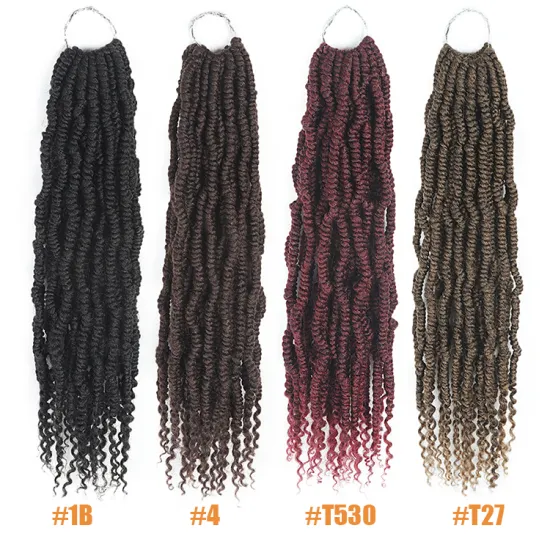 Spring Twist Hair kinky curly pre tipped hair extensions pre loop twisted ombre crochet hair bomb twist
