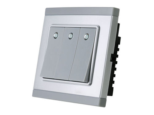 Time Remote Control Wall Switch For Light , 3gang Rf Lamp Switching