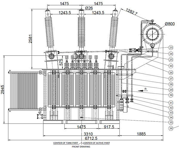 10MVA traction transformer