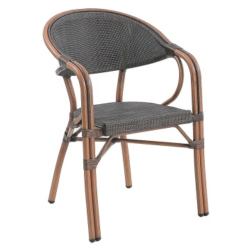 French Outdoor Restaurant Furniture: Garden Dining Mesh Rattan Bistro Chairs