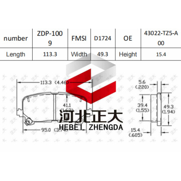 Bremsbelastung von Honda Acura MDX D1724