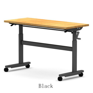 Hand-Cranked Lifting Table Computer Desk - Folding Single Frame Training Table