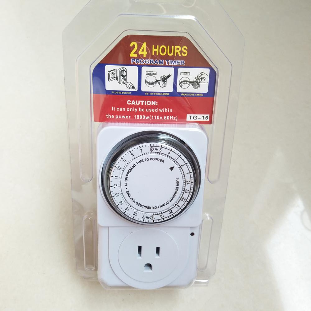 24-hour Mechanical Programmable Timer Socket Plug, 110v-120v, High ...