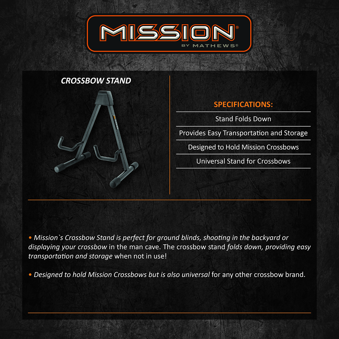 Mission Crossbow Stand Product Description